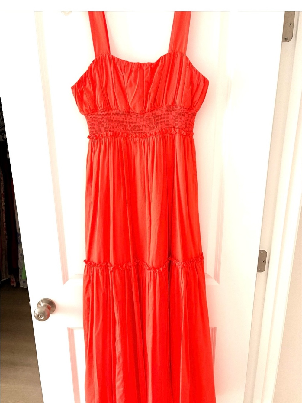 Taylor bright orange Maxi Dress with Wide Straps. Like new!!